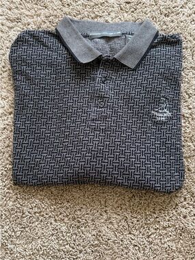 Carnoustie XXL Gray Patterned Polo Shirt 100% Cotton Short Sleeve Men Golf